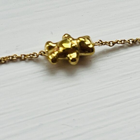 18k Gold Bears Bracelet Kids 7 Inch - Picture 3 of 12